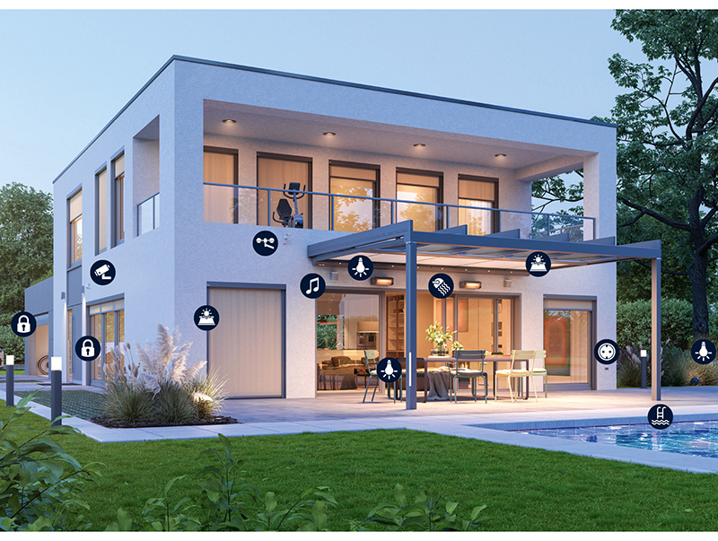 Vernetzt: Markisen, Beleuchtung und Heizsystem von Weinor lassen sich problemlos in das Smart-Home-System einbinden. Foto: © Weinor/Somfy