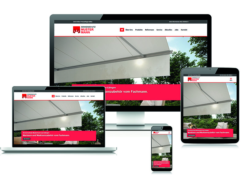 Der Markisenexperte unterstützt seine Fachhandelspartner in Form eines modularen Website-Systems mit integrierbaren digitalen Tools. Foto: © Markilux