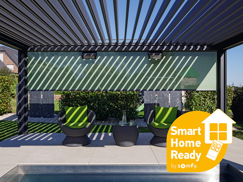 Alle elektrischen Komponenten für das Lamellendach können nun auch mit Smart-Home-kompatibler Technik bedient werden. Foto: © Weinor
