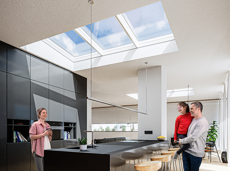 Die nicht sichtbaren Antriebe der Flügel tragen zusätzlich zu einem reduzierten Design im Innenbereich bei. Foto: © Lamilux