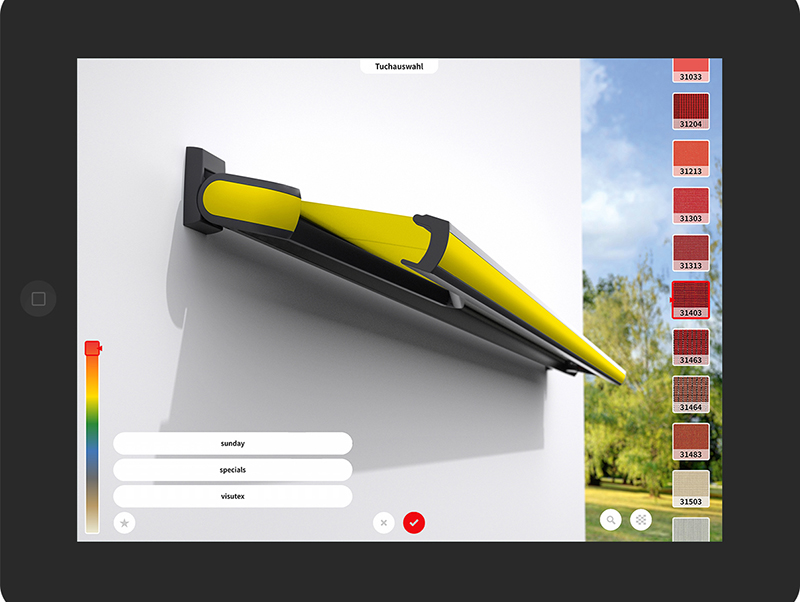 Die 3D App zum Konfigurieren von Markisen hat ein Redesign erhalten. Foto: © Markilux