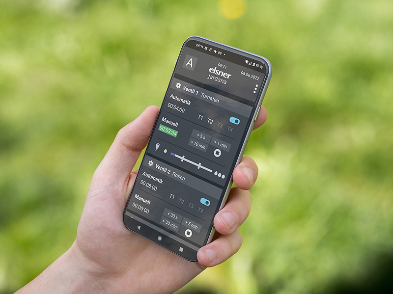 Per App wird die Bewässerung eingestellt und überwacht. Foto: © Elsner Elektronik