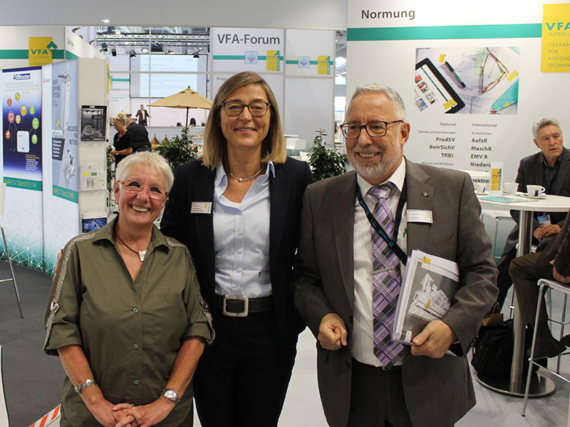 2019 with wife Hermine (left) and Nicole Heine (VFA). Photo: © LIFTjournal / Ulrike Lotze