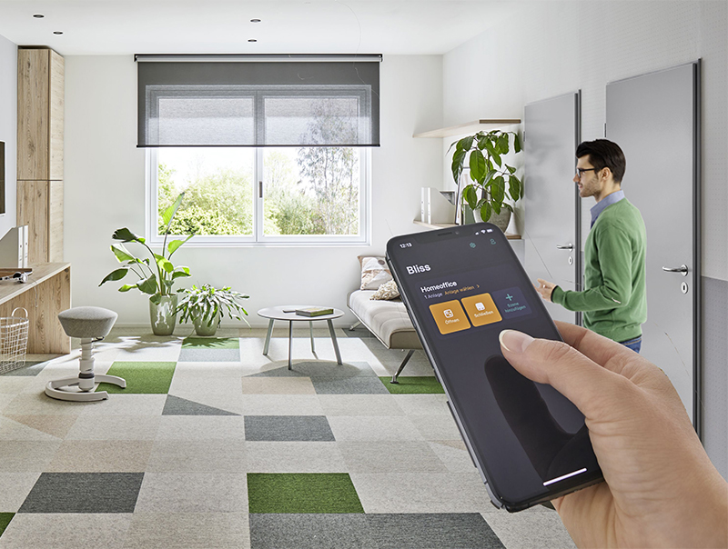 In Verbindung mit innovativer Akkumotortechnik für die Integration in ein Smart-Home-System werden auch alle Wünsche an eine smarte Bedienung bestens erfüllt. Foto: © Büscher Sonnenschutz