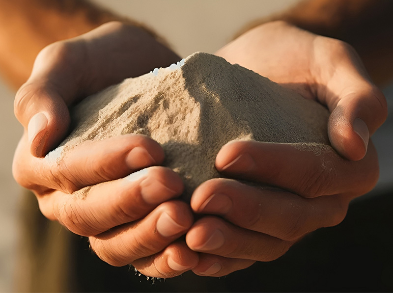 Rohstoffauswahl, -menge und -zusammensetzung sind das Erfolgsrezept der Gießkeramik. Alle Parameter müssen optimal aufeinander abgestimmt sein, damit die gewünschte Konsistenz des Gießschlickers erreicht wird. Foto: © Leipfinger-Bader / DALL-E