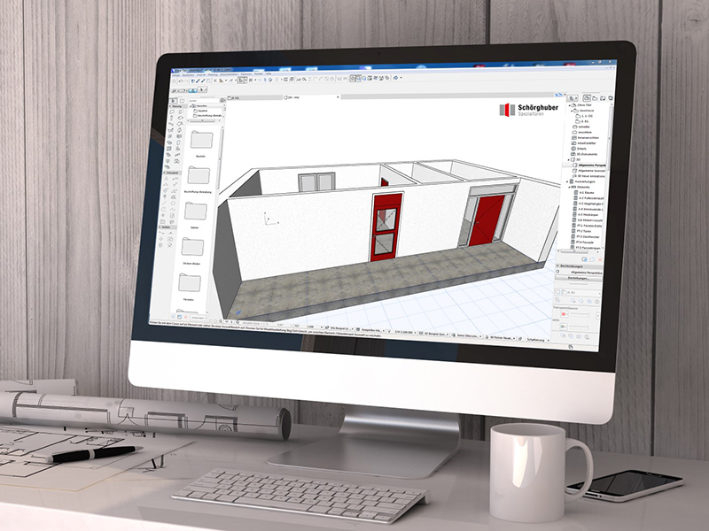 Schörghuber kommt der Verantwortung als führender Türhersteller nach und stellt Architekten erste BIM-Daten bereit. Ein mit BIM-Daten geplantes Bauvorhaben umfasst alle relevanten Informationen zur Planung, Ausführung und Infrastruktur und soll allen am Bau Beteiligten einen direkten und stets aktuellen Planungsstand bieten. Grundvoraussetzung dabei ist eine BIM-konforme Informationsgrundlage. Foto: © Schörghuber
