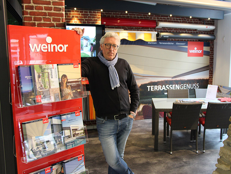 Inhaber Thilo Rott ist sich sehr wohl bewusst, dass eine starke Hersteller-Marke sein Geschäft fördert. Foto: © Weinor