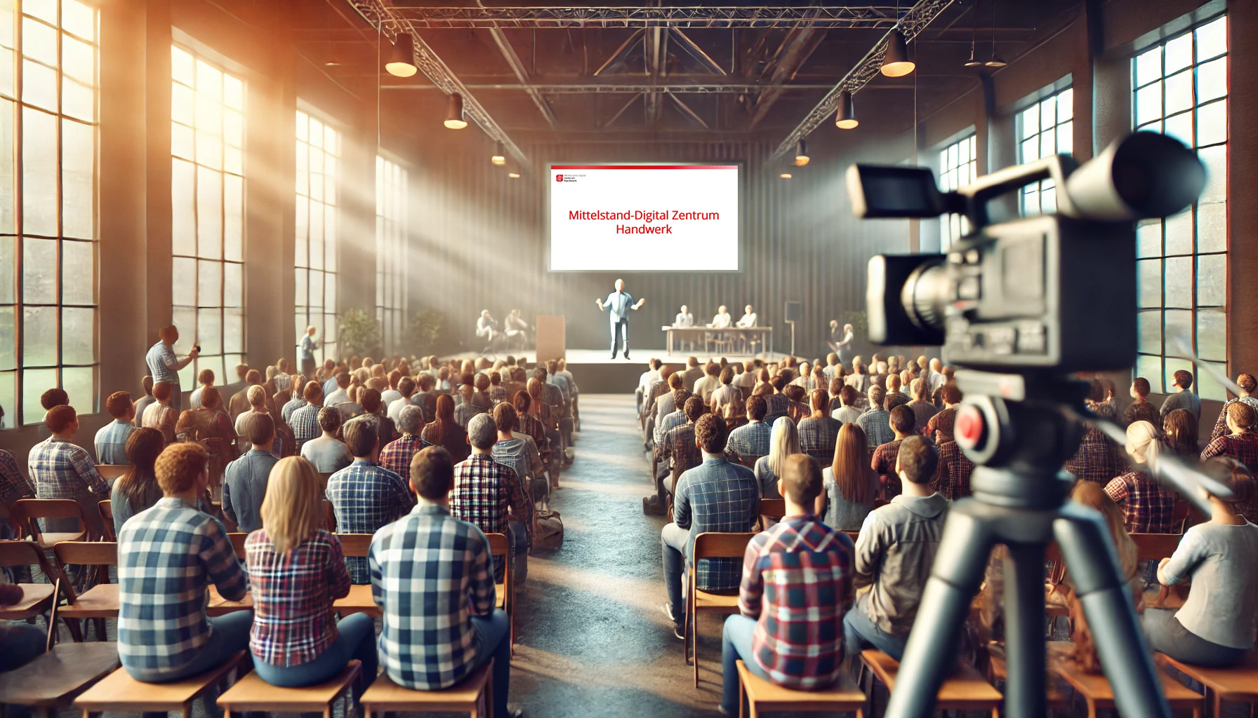 Um Handwerksbetriebe mit dem Thema KI vertraut zu machen, wird das Mittelstand-Digital Zentrum Handwerk einige Veranstaltungsformate anbieten. Foto: © Erstellt durch das Mittelstand-Digital Zentrum Handwerk mit DALL·E