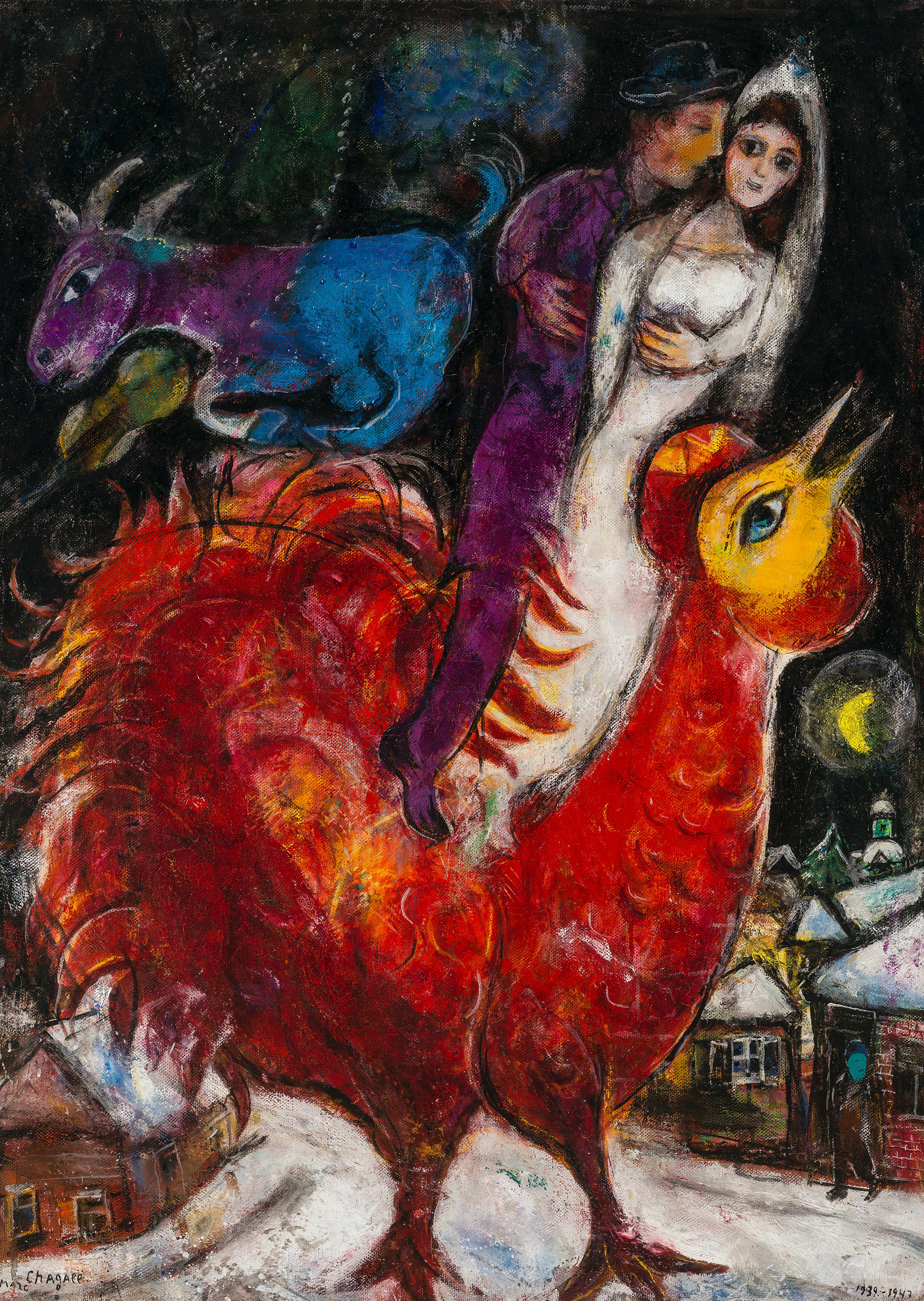 Marc Chagall: Fiancés ou Mariés sur Coq, 1939-1947. Foto: Burda GmbH, Offenburg © Bildrecht, Wien 2024