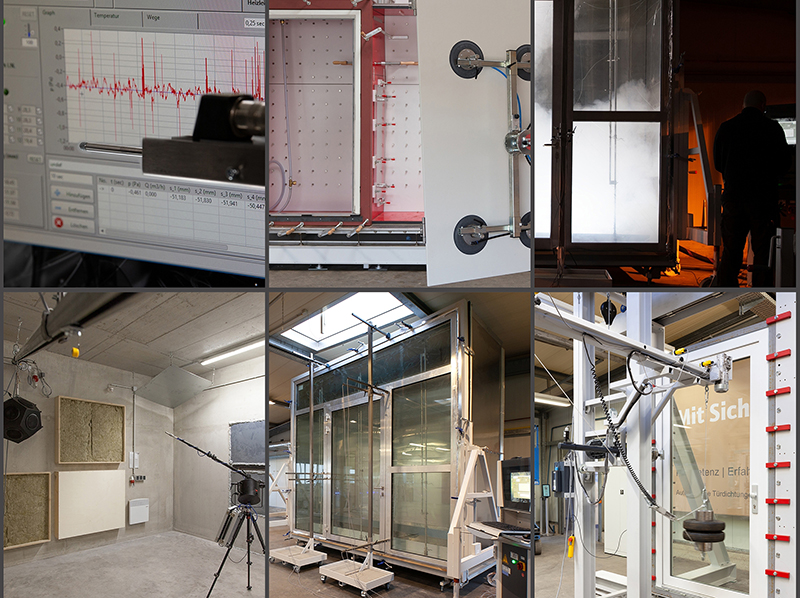 Im iftLAB Arnsberg (NRW) können baurechtlich anerkannte Prüfungen von Schalldämmung, Luft-Wind-Wasser, Dauerfunktion, Rauchschutz und Einbruchhemmung durchgeführt werden. Foto: © Athmer oHG