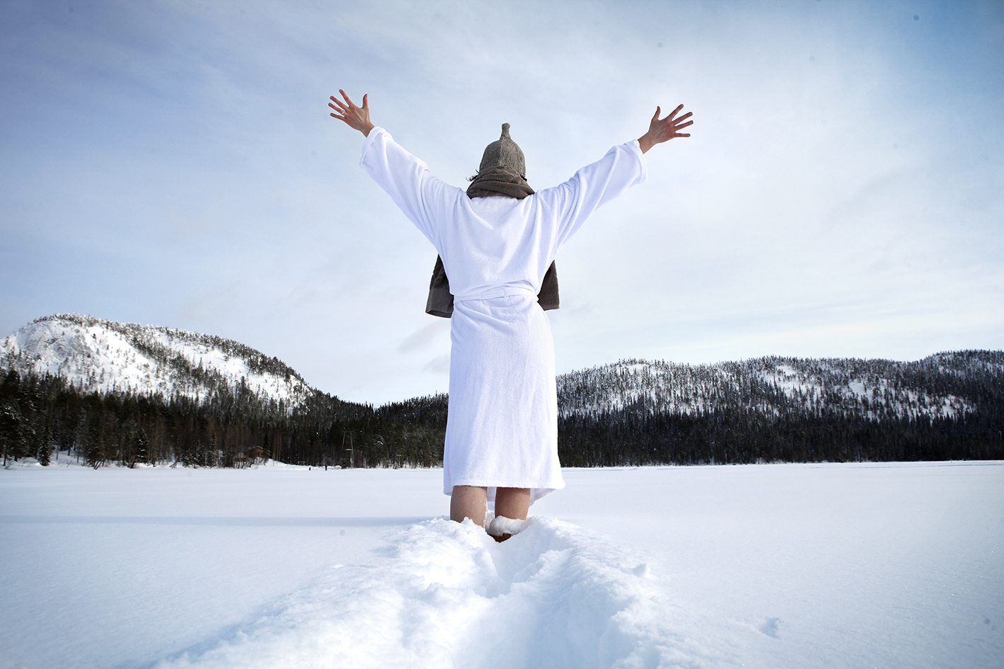 »SAUNA ÜBERWINDET SOZIALE GRENZEN. JEDER FINNE IST IN DER SAUNA WILLKOMMEN, UNABHÄNGIG VON STATUS ODER HERKUNFT.« Foto: © Harri Tarvainen/Ruka Saunatour