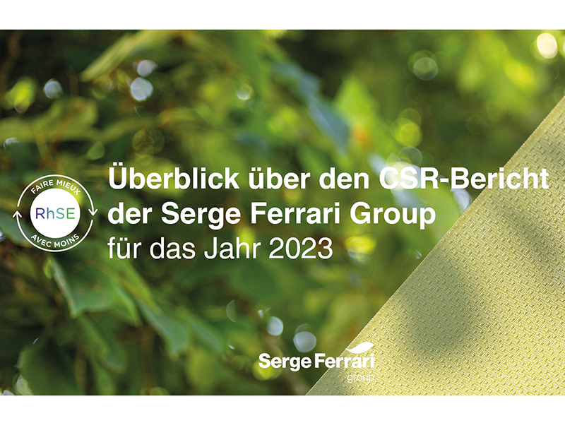 Über die Website ist der jährliche CSR-Bericht jederzeit online abrufbar. Foto: © Serge Ferrari