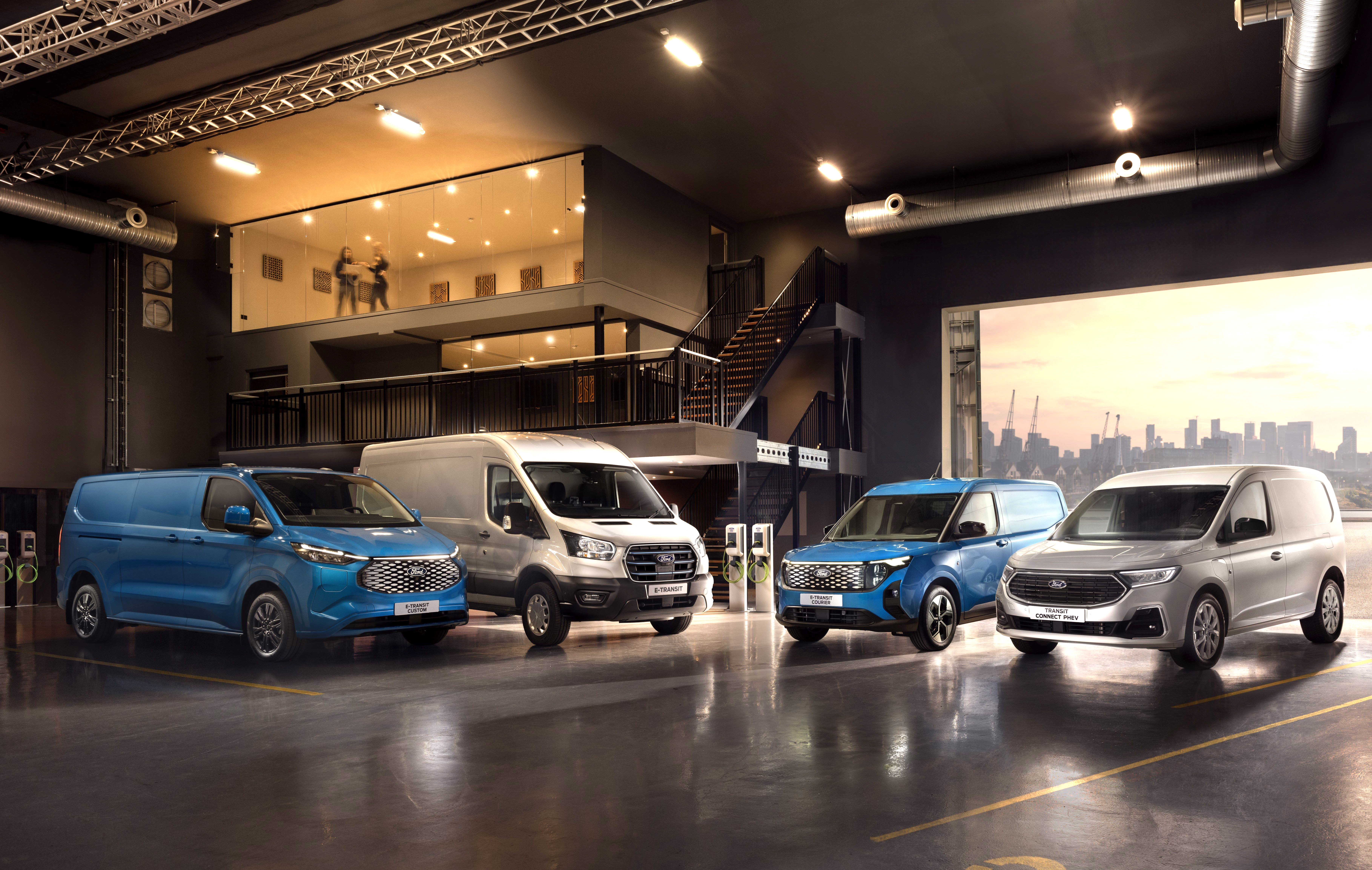 Ford hat sämtliche Nutzfahrzeug-Baureihen elektrifiziert. Bis auf den Transit Connect gibt es alle Baureihen als reine Stromer, den Connect bekommt man Foto: © Ford Ford hat sämtliche Nutzfahrzeug-Baureihen elektrifiziert. Bis auf den Transit Connect gibt es alle Baureihen als reine Stromer, den Connect bekommt man Foto: © Ford