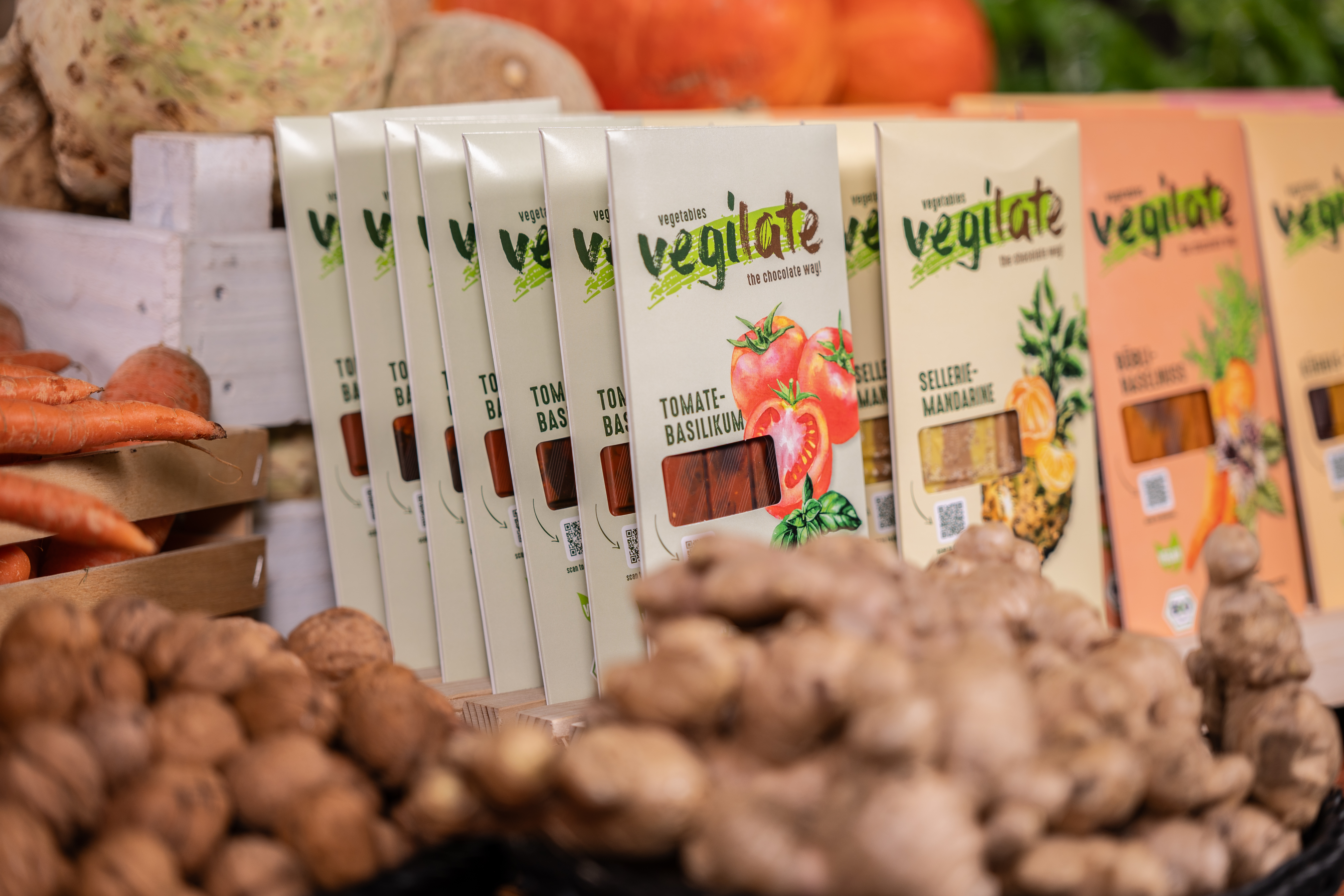 Die 'Vegilate'-Tafeln gibt es bisher in fünf Sorten. Foto: © Vegilate / Confiserie Coppeneur et Compagnon GmbH, Foto: Markus Werner