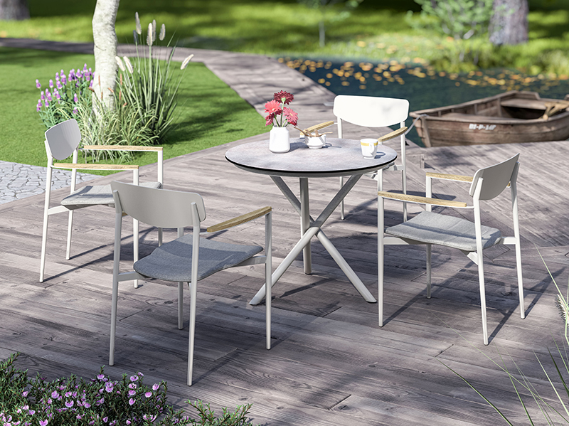Ob in Light Taupe, Sage oder Graphite - der filigrane Stapelsessel strahlt ein hohes Maß an Ästhetik und Eleganz aus. Foto: © Zebra