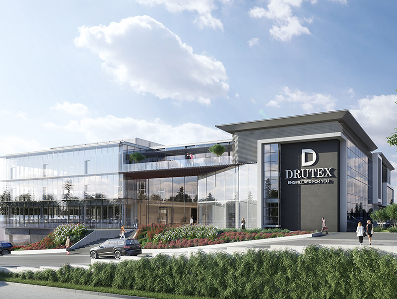 Hochwertige Fenster- und Türen-Produkte werden in Bytów, Polen hergestellt, am Unternehmenssitz der Zentrale von Drutex. Foto: © Drutex S.A.