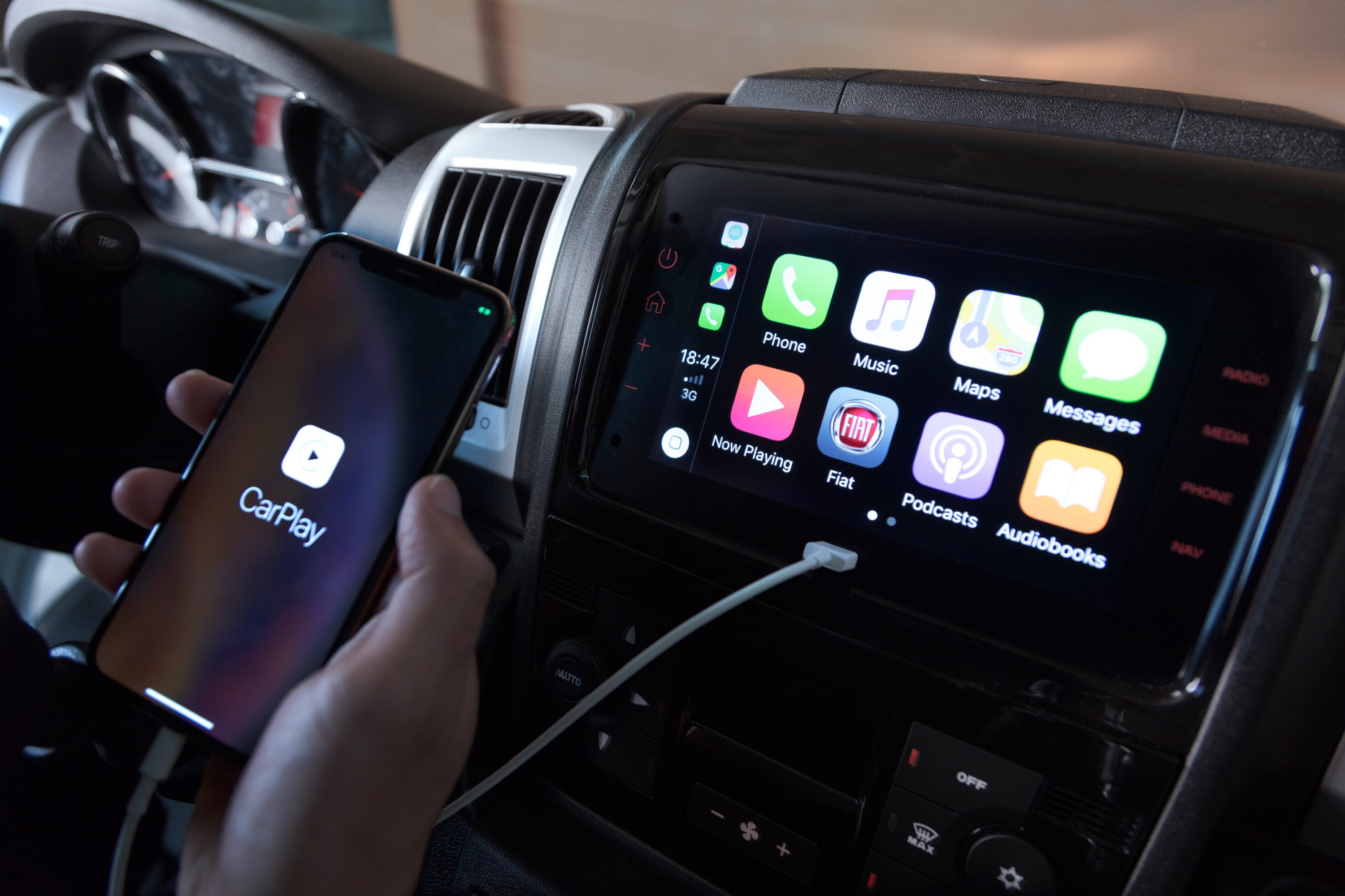 Der Fiat Ducato, Apple Carplay Foto: © Fiat Professional