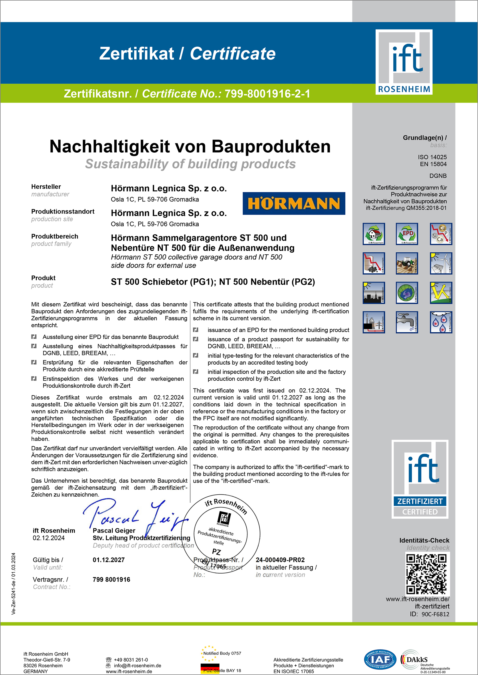 Der ift-Nachhaltigkeits-Produktpass (NHPP) bündelt die Produktinformationen der Hersteller und vereinfacht die DGNB Zertifizierung für Hersteller, Auditoren und Planer Foto: © ift Rosenheim