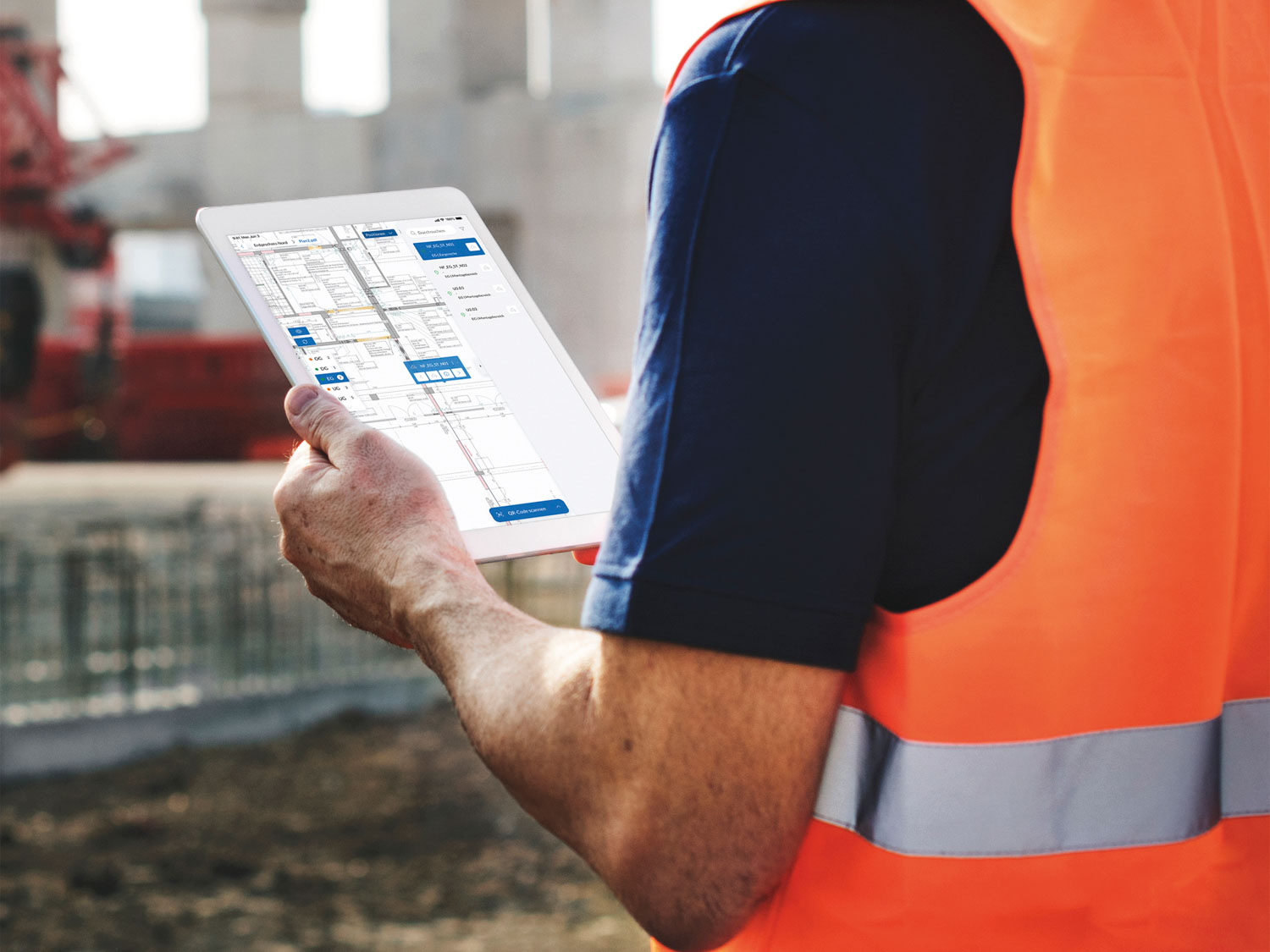 Perfekt f&uuml;r den Einsatz direkt auf der Baustelle: Im digitalen Plan sehen Nutzer auf einen Blick, welche T&uuml;r sich wo befindet. Foto: © Novoferm