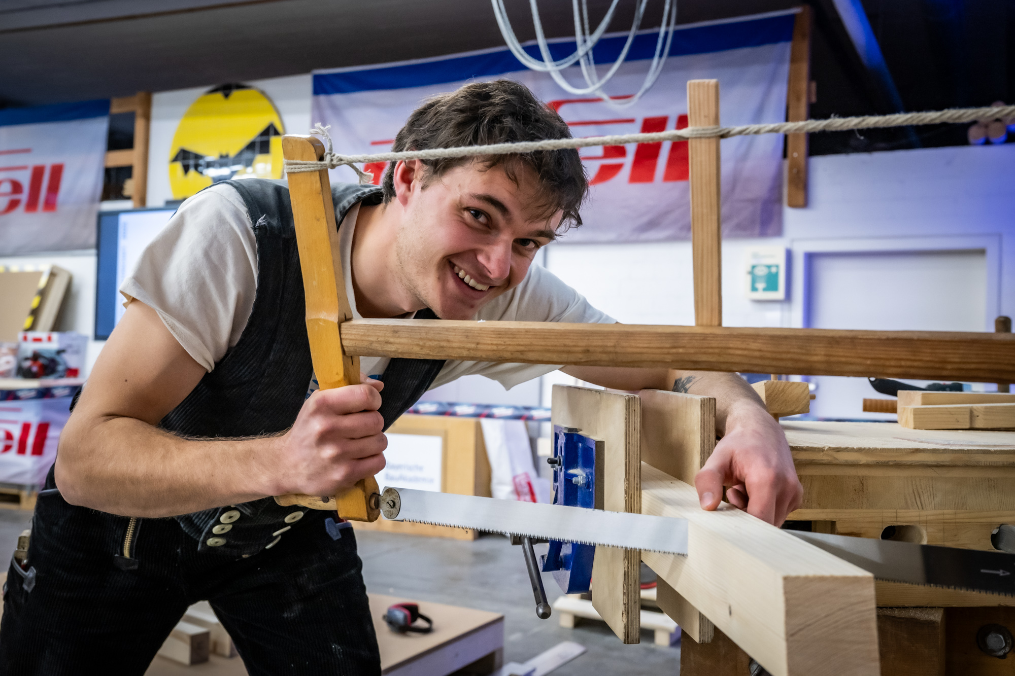 Neuer Deutscher Meister der Zimmerer ist Ludwig Benz aus Brandenburg. Foto: © ZDB/Claudius Pflug