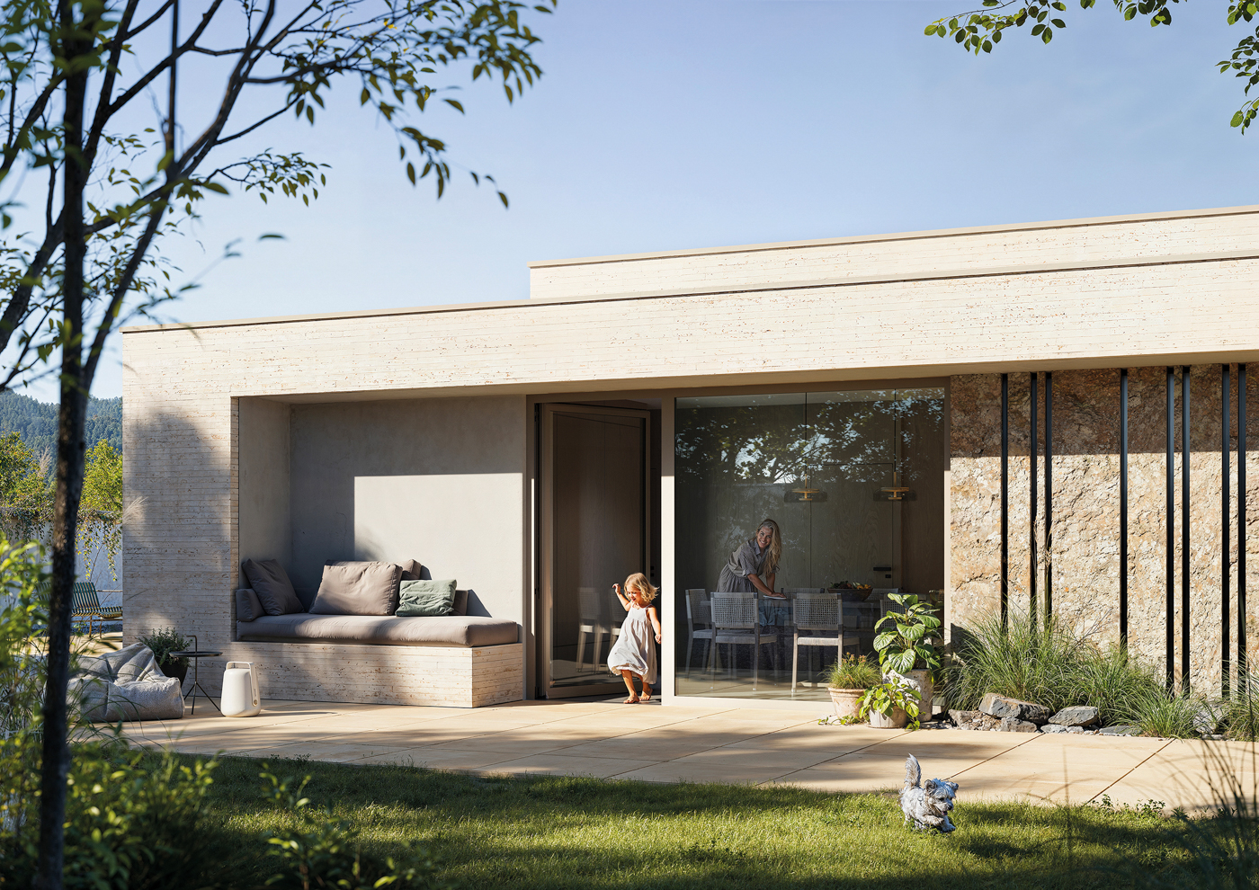 Die Fenstert&uuml;r mit niveaugleicher Bodenschwelle ist als einfl&uuml;gelige Variante mit Drehfl&uuml;gel erh&auml;ltlich und gew&auml;hrleistet Komfort und Sicherheit beim &Uuml;berschreiten von Schwellen. Foto: © Heroal