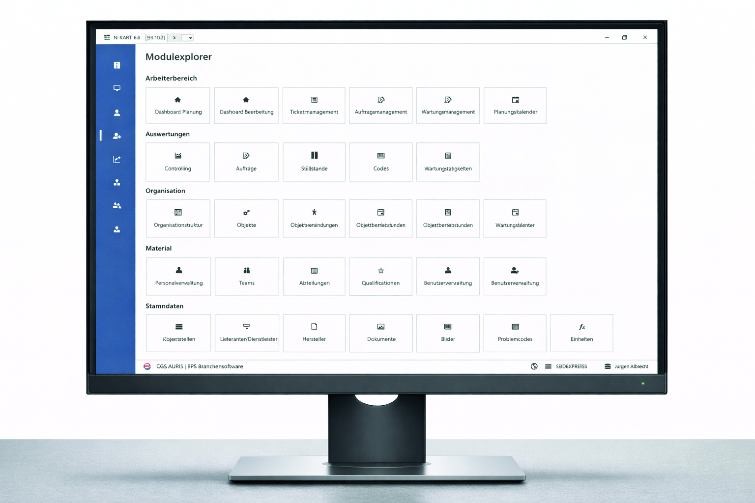 The module explorer of the industry software Photo: Montage: © CSG AUPOS Software Solutions 2025/eigene Darstellung/okapidesign