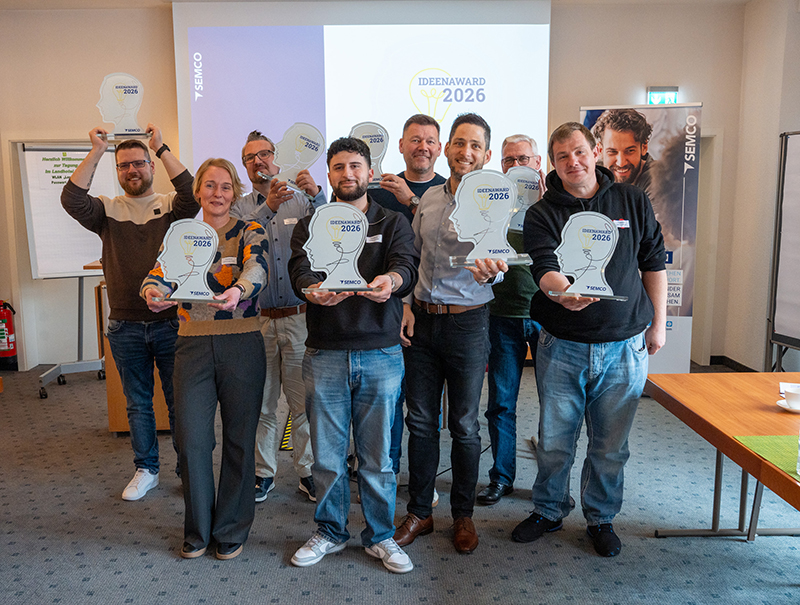 Ausgezeichnete Ideengeber beim Semco-Ideenaward 2026&ndash; ihre Vorschl&auml;ge leisten einen messbaren Beitrag zu Effizienz und Wertsch&ouml;pfung und sichern damit die gemeinsame Zukunft. Foto: © Semco