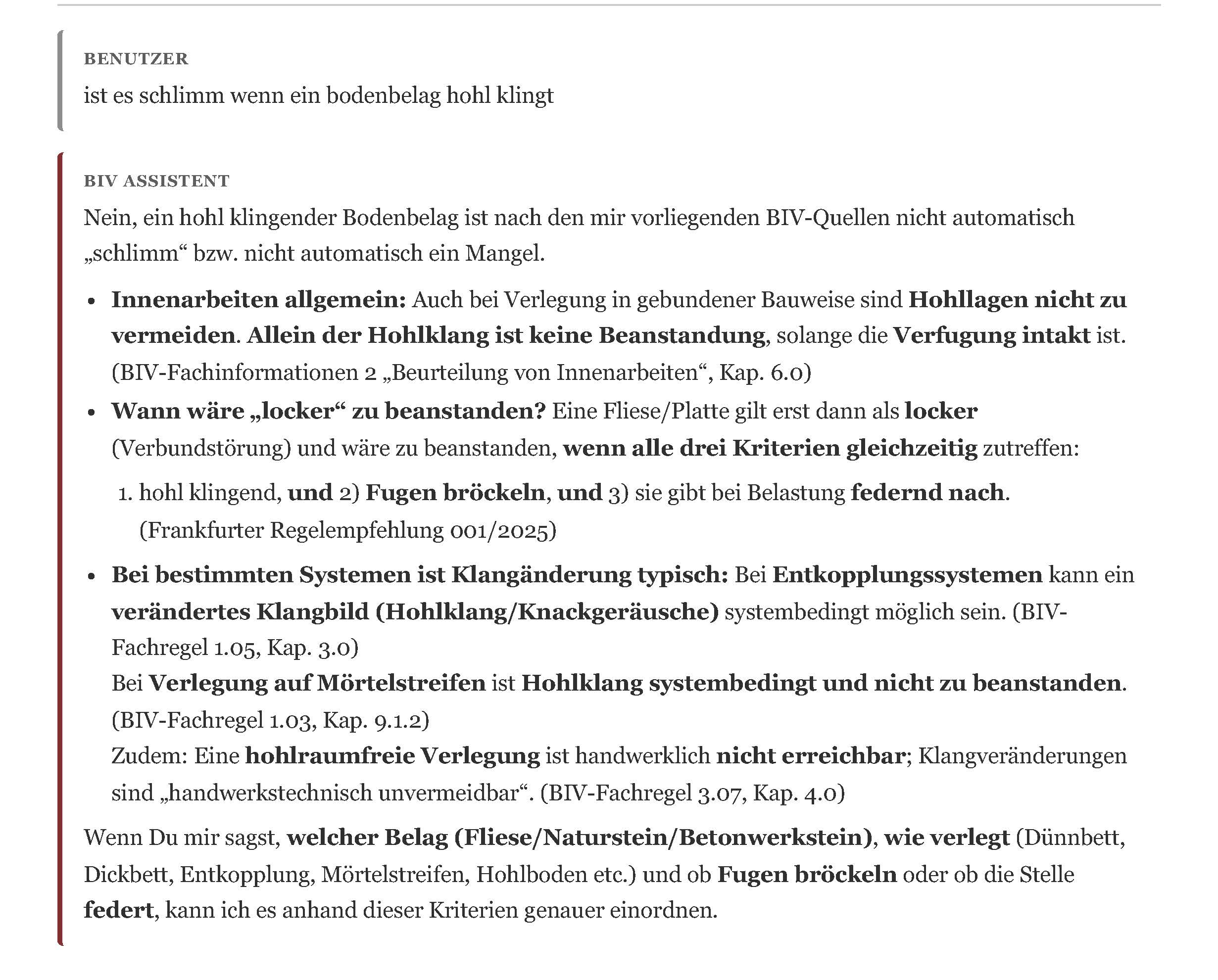 Dialog zwischen Nutzer und dem Technik-Chatbot SteinIQ Foto: © Bundesverband Deutscher Steinmetze
