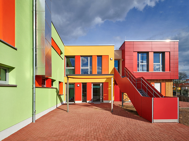 Kita in Laatzen in Holzbauweise. Foto: © Volker Warning für proKlima – Der enercity-Fonds