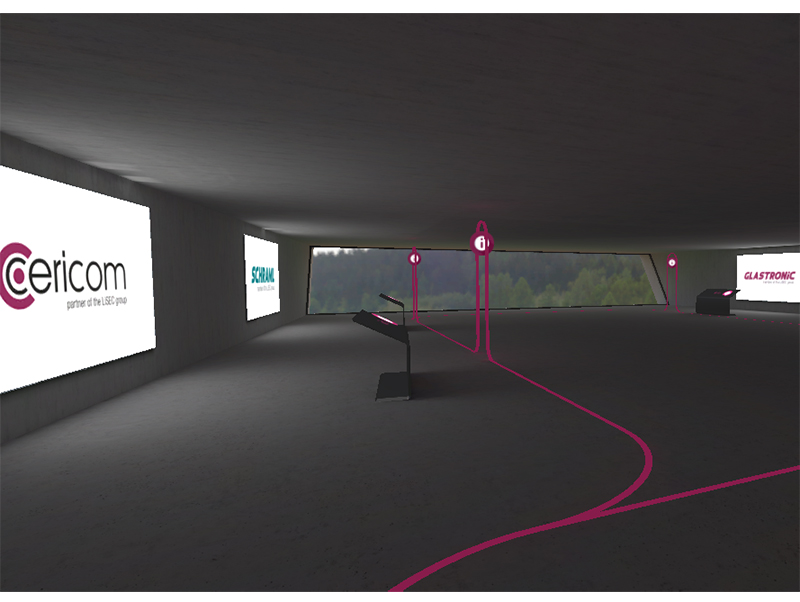 In einem der fünf Gebäude des Lisec Campus präsentierten sich die Lisec Partner Cericom (Lasermaschinen), Schraml (Hersteller von Glasbearbeitungs- und Waschmaschinen), Glastronic (Spezialist für gebrauchte Glasbearbeitungsmaschinen) und das Lisec Kompetenzzentrum für Forschung, Produktion und Schulung im Bereich der Flachglasverarbeitung (GLASTECH). Foto: © Lisec