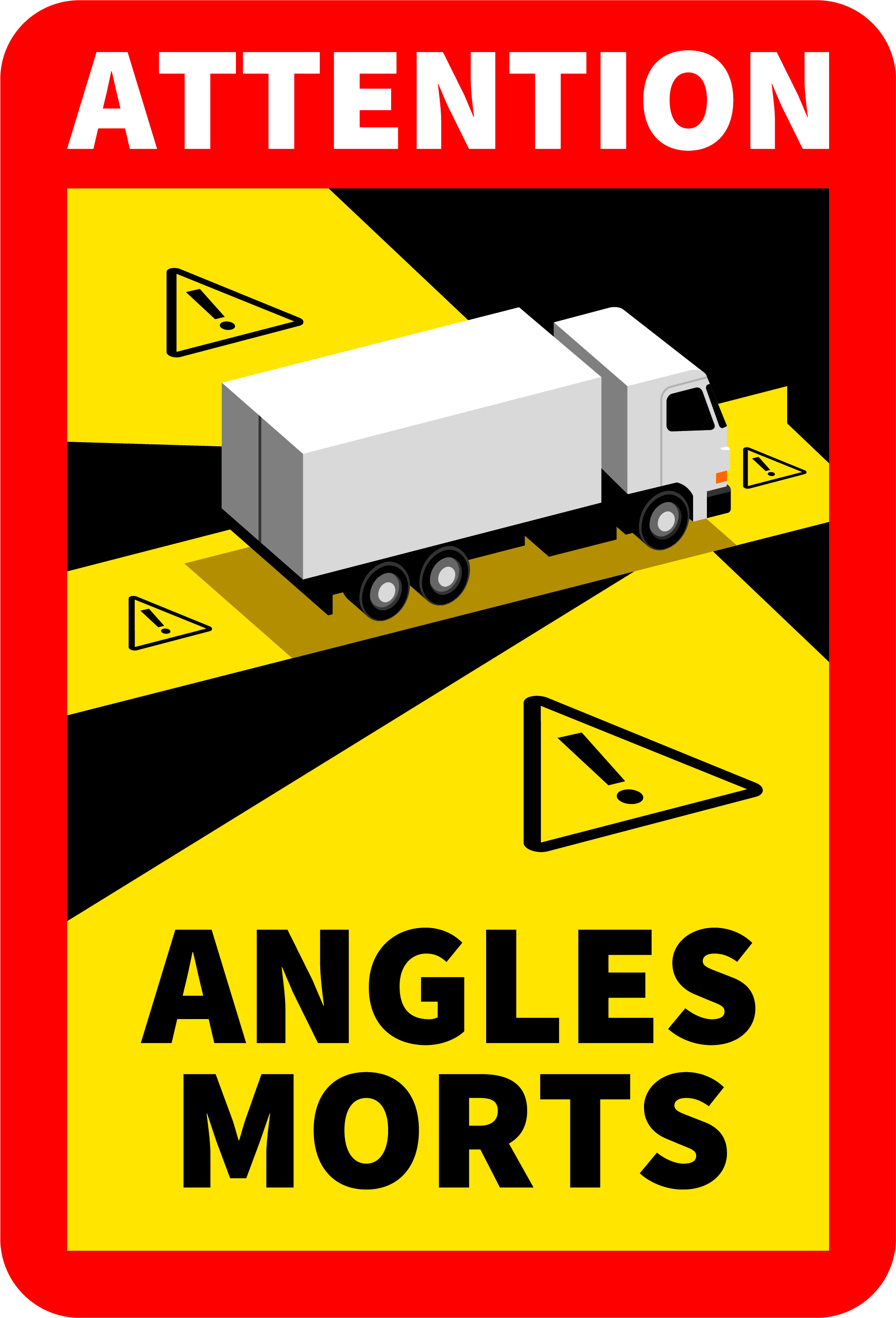 Neues Warnschild für Lkw ab 3,5 Tonen in Frankreich. Damit soll vor dem toten Winkel gewarnt werden. Foto: © Verkehrsministerium Frankreich