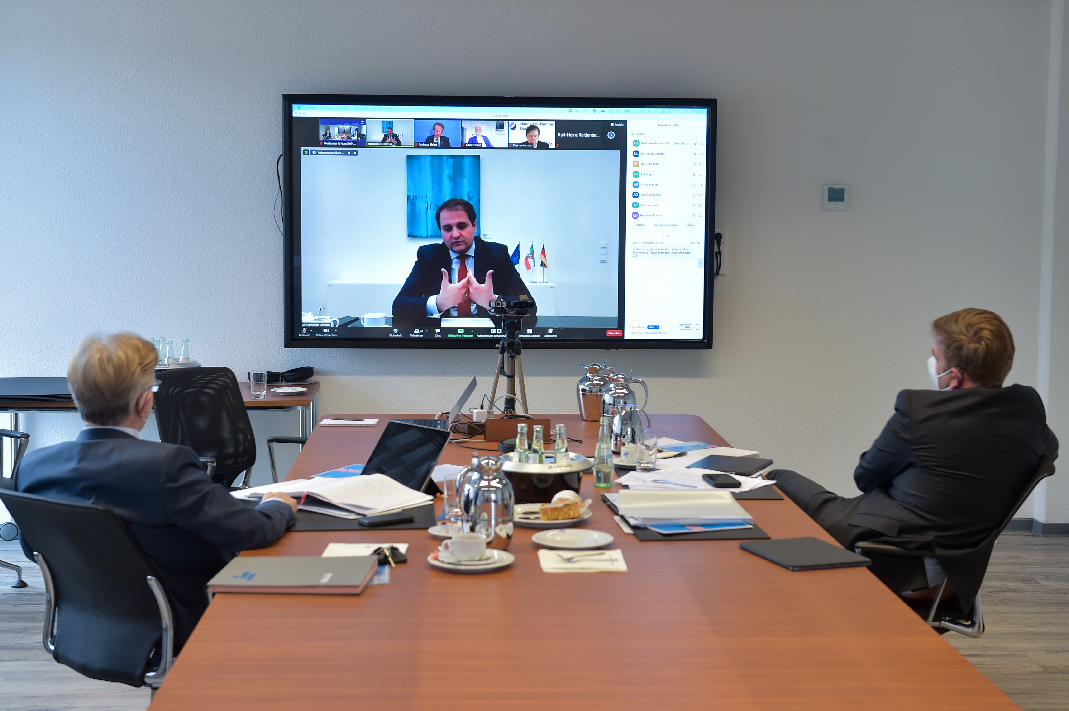 Digital zugeschaltet war der Chef der Staatskanzlei Nathanael Liminski. Foto: © Rolf Göbels/WHKT