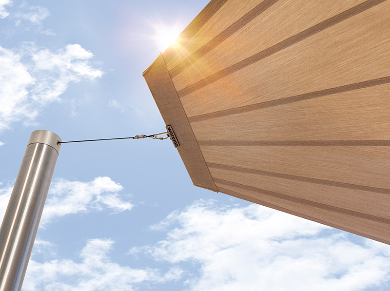 Verschattungsflächen von bis zu 56 Quadratmeter sind möglich. Foto: © Warema