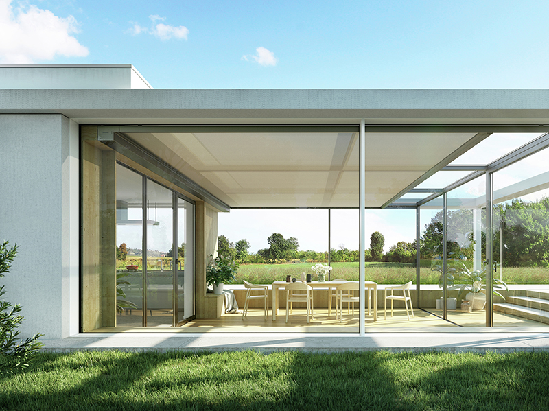 Wintergarten-Markise Climara W10. Foto: © Warema