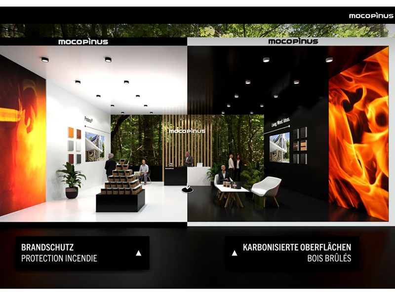 Hier werden zwei innovative Produktserien vorgestellt, die das Thema Feuer unter Kontrolle maßgebend prägen. Dazu können die Produkteigenschaften und Gestaltungmöglichkeiten erkundet werden. Foto: © Mocopinus