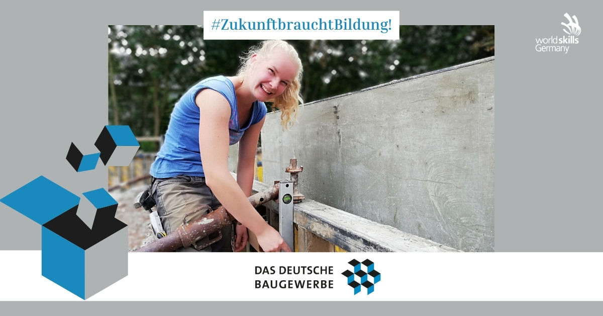 Stahlbetonbauerin Jule Janson beweist, dass sich auch junge Frauen am Bau durchsetzen können. Foto: © WorldSkills Germany/Jule Janson