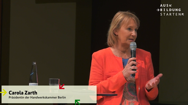 Carola Zarth, Präsidentin der HWK Berlin Foto: © Screenshot Livestream BMBF