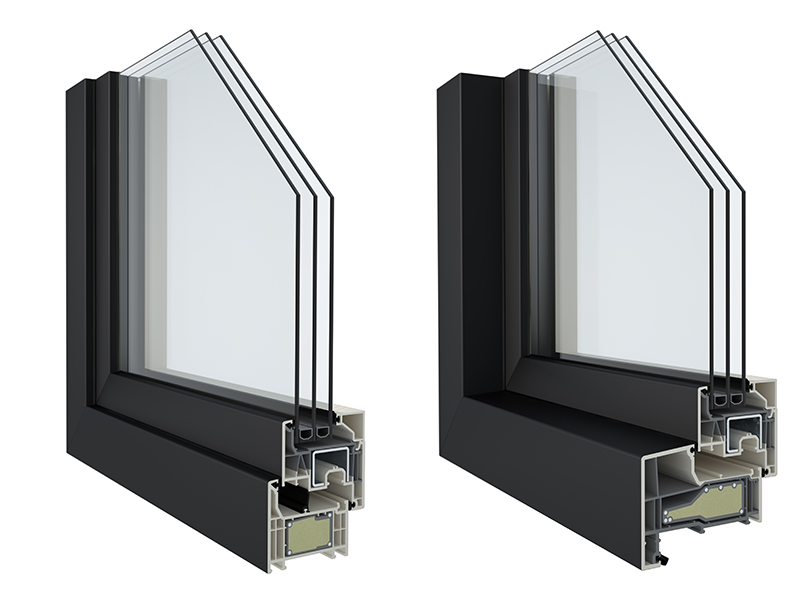 Das Design von Elegant Infinity wurde für die Umsetzung aus 100 Prozent recyceltem Kunststoff ausgewählt: Ein minimalistisches, flächenversetztes Design. Der Rahmen ist mit 76 oder 115 mm verfügbar. Foto: © Deceuninck