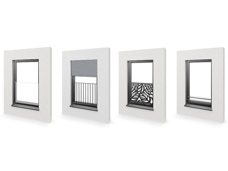 Maximale Sicherheit in vielfältigen Designs: Mit den integrierten Glas-, Gitter-, Platten und Stangenlösungen lassen sich ab sofort sowohl klassische, elegante als auch kreative Fassadenakzente setzen. Foto: © Hella