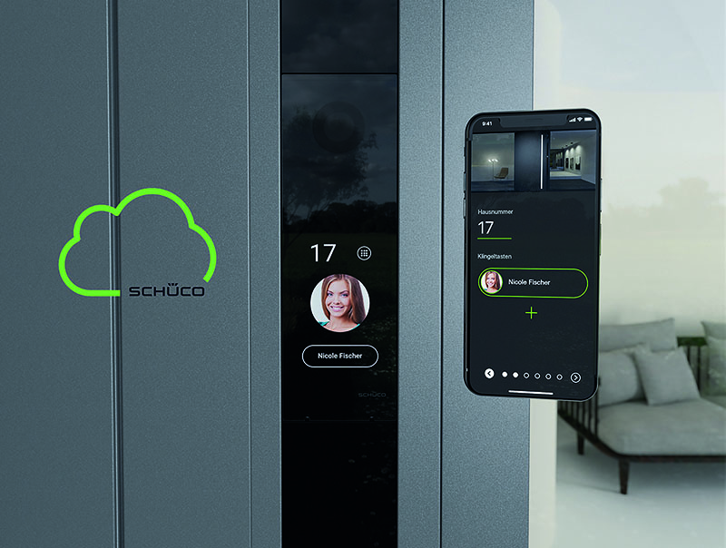 Das DCS SmartTouch System besteht aus dem SmartTouch Modul, der eigenen Schüco App und der Schüco Cloud. Foto: © Schüco International KG