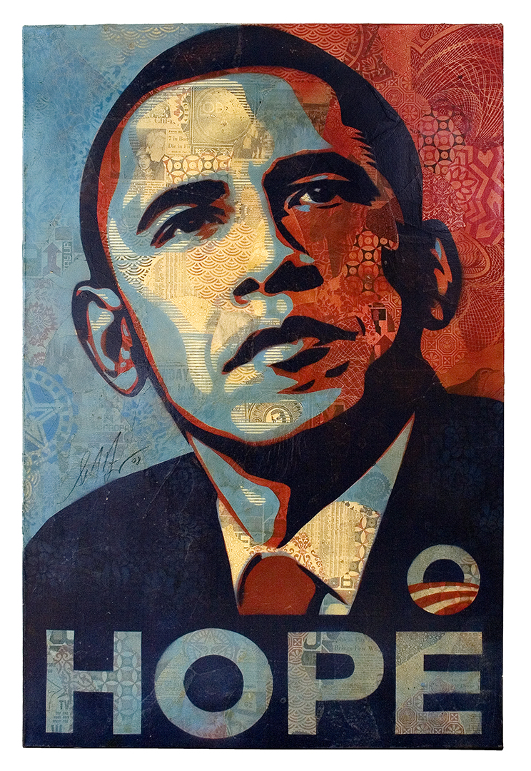 Shepard Fairey: OBAMA HOPE, Canvas, Foto: © Courtesy the artist & Collection Selim Varol