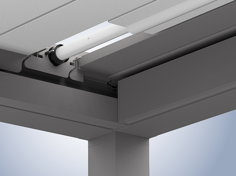 Die Statiklamelle mit leistungsfähigem Rohrmotor ist gut erreichbar für Montage und Wartung. Foto: © Weinor