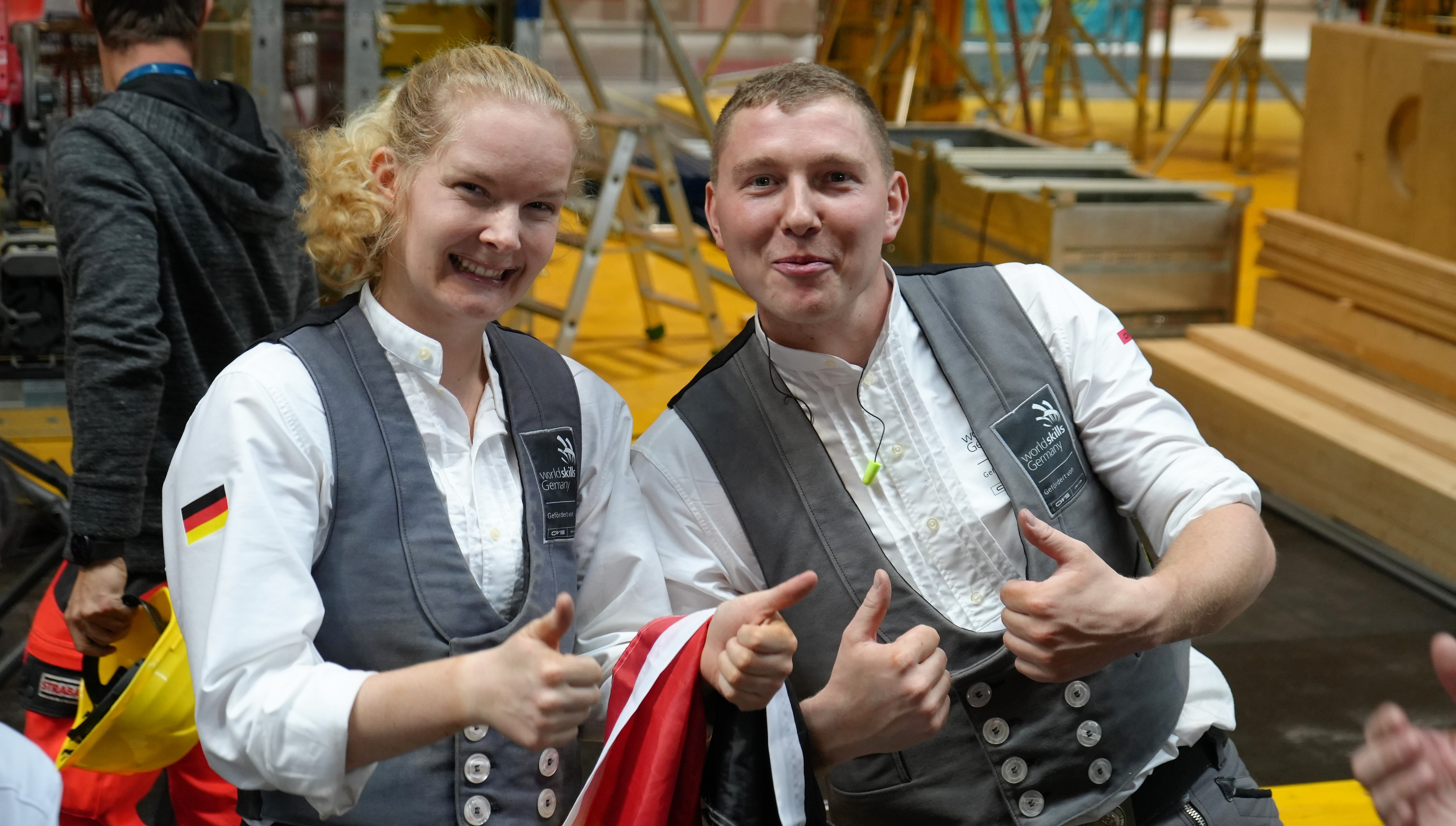 Jule Janson und Jonas Hopf erkämpften sich bei den WorldSkills 2022 die Silbermedaille. Foto: © ZDB/Tom Hill