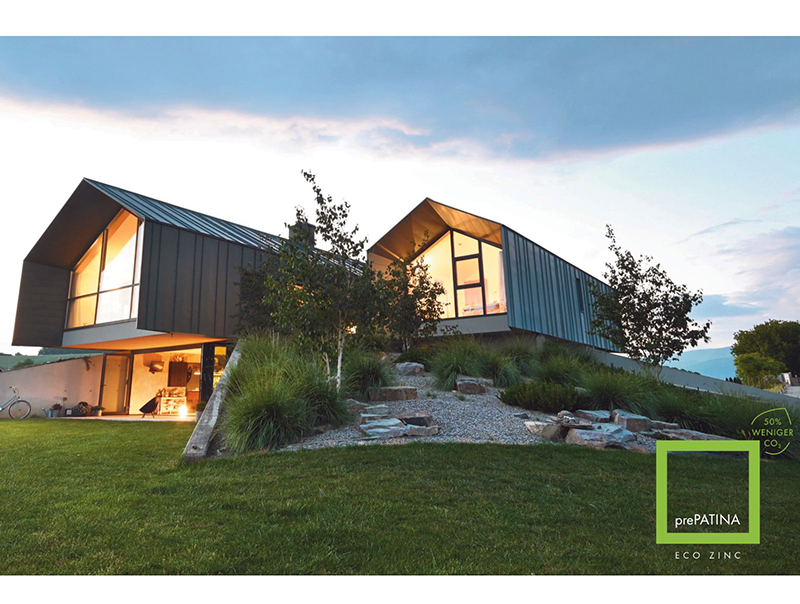 Die perfekte Verschmelzung von Ästhetik und Nachhaltigkeit: prePatina Eco Zinc. Foto: © Rheinzink