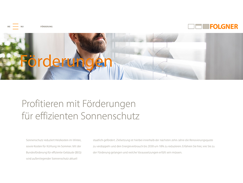 Die kontinuierlich aktualisierte Förder-Website informiert über die aktuellen Förderungen und wie man sie bekommt. Foto: © Folgner