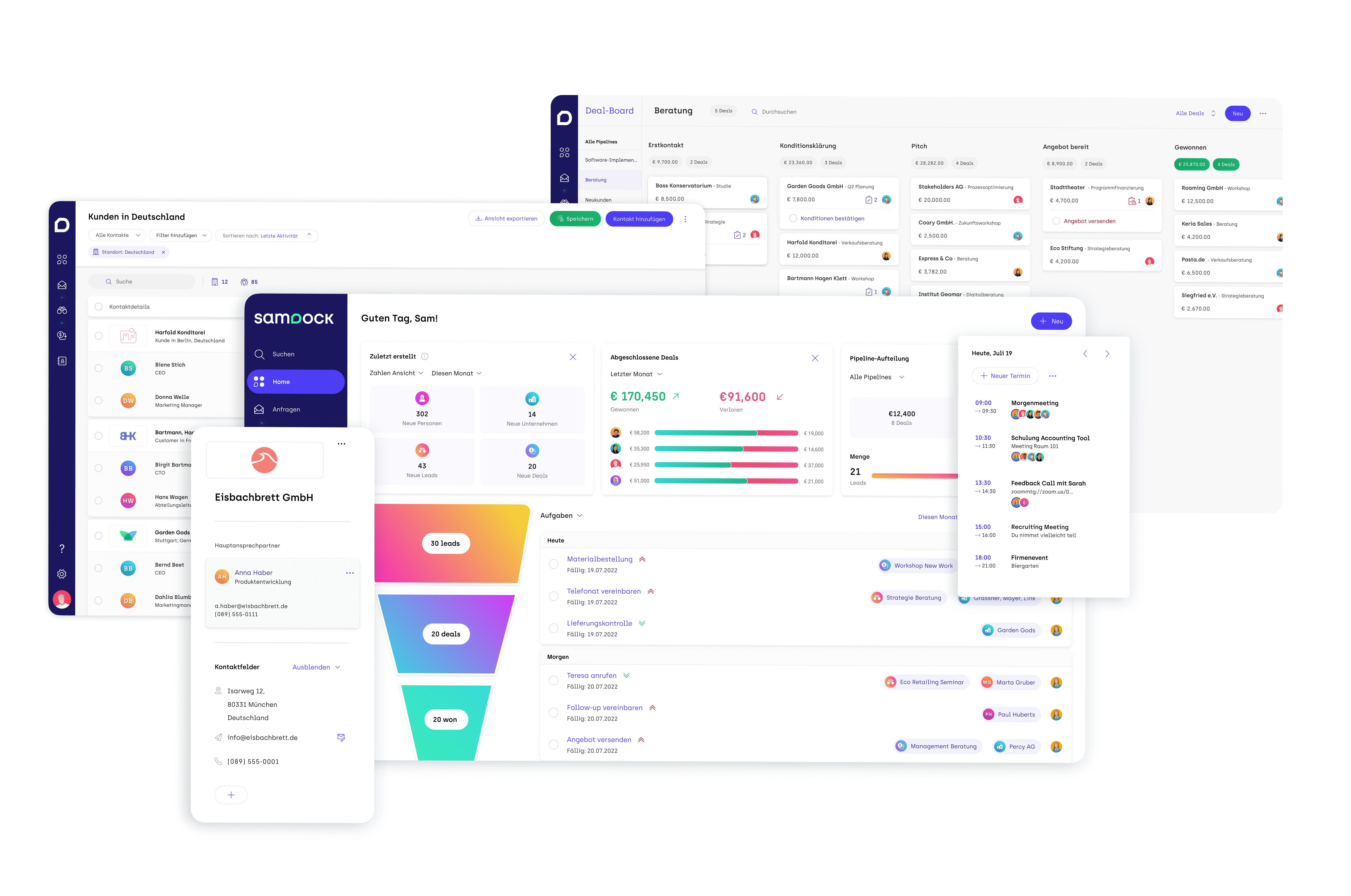Die CRM-Software von Samdock wurde nach eigenen Angaben speziell für die An­forderungen und Arbeitsabläufe kleiner und mittlerer Vertriebsteams entwickelt. Foto: © Samdock GmbH