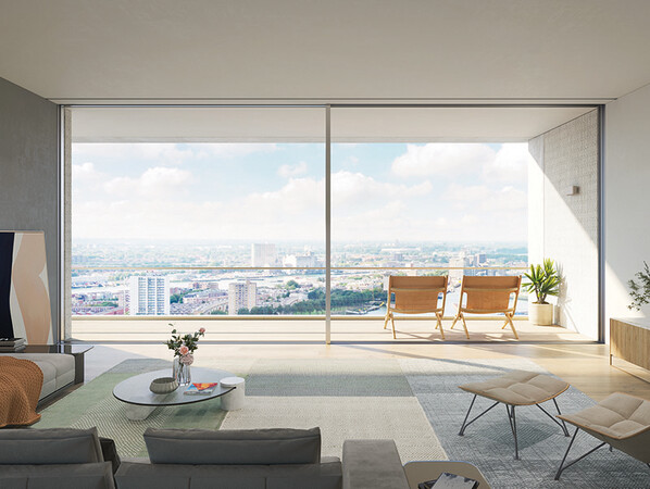 Filigrane Aluminiumprofile im Panorama Design erweitern den Wohnraum durch fließende Übergänge von innen nach außen. Foto: © Schüco International