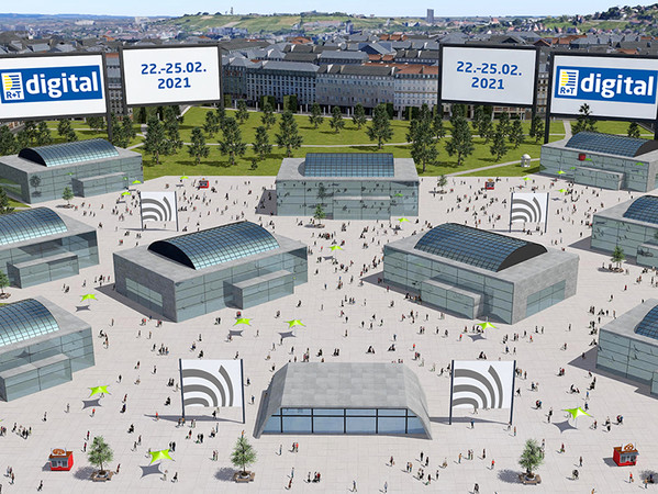 In den Messehallen treffen die Besucher virtuell auf zahlreiche Innovationen. Foto: © Messe Stuttgart
