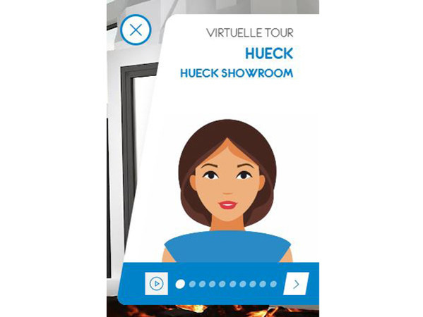 Besucher haben die Möglichkeit, sich von Hannah durch den virtuellen Showroom führen zu lassen. Foto: © Hueck