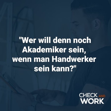 Check and Work wirbt auf seinem Instagram-Kanal für Handwerker-Stolz Foto: © Check and Work